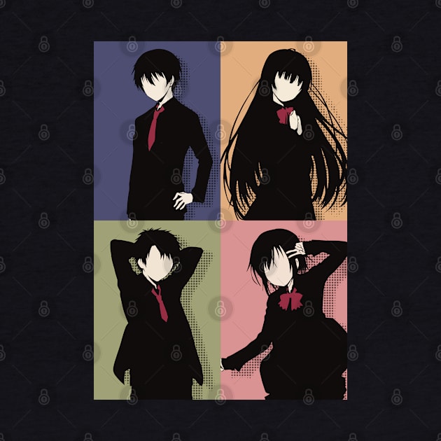 Angel Next Door Or Otonari No Tenshi All Anime Main Characters In Minimalist Retro Pop Art : Mahiru, Amane, Itsuki, And Chitose by Animangapoi